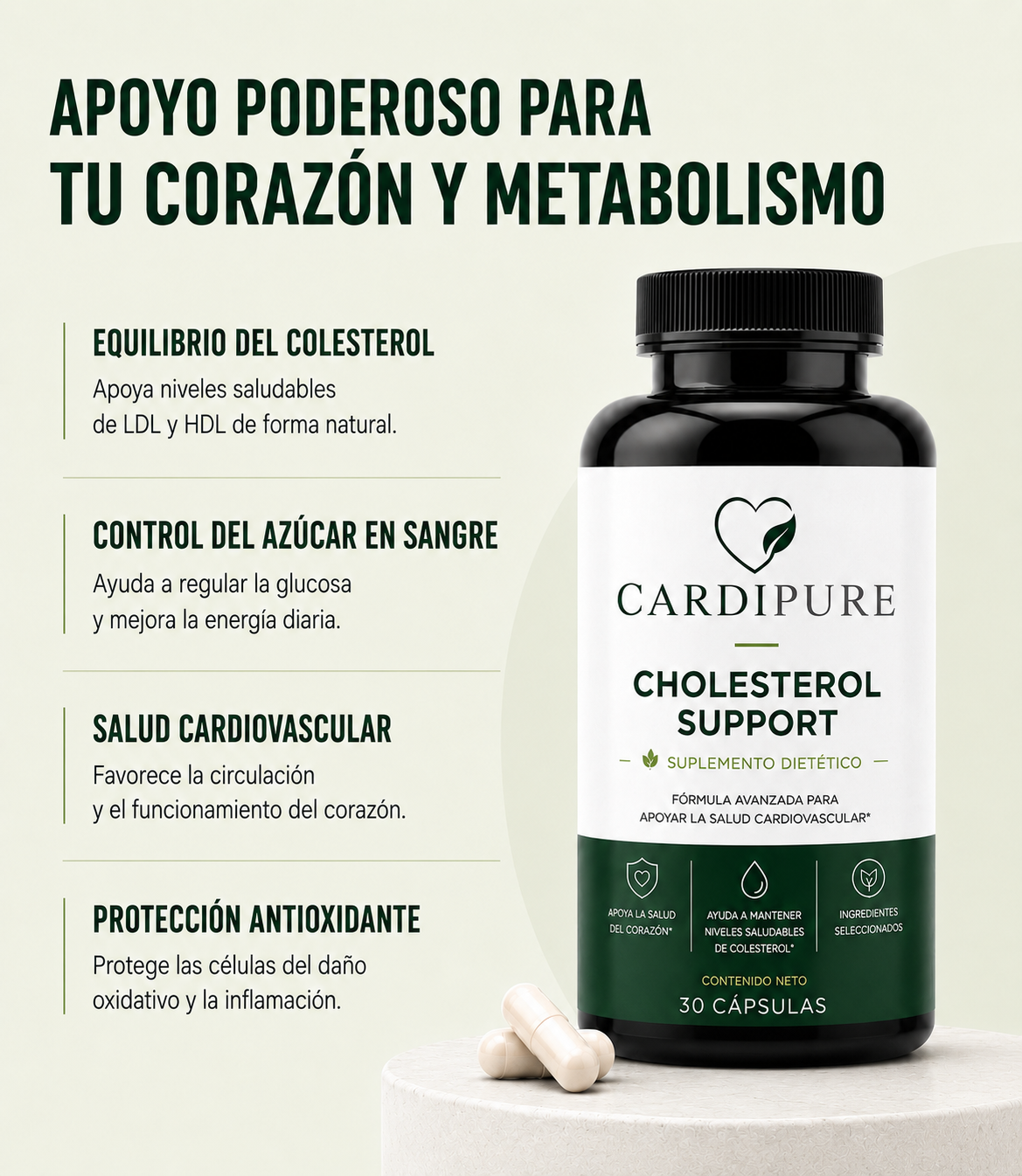 Suplemento CardiPure | Controla el Colesterol y Apoya la Pérdida de Peso